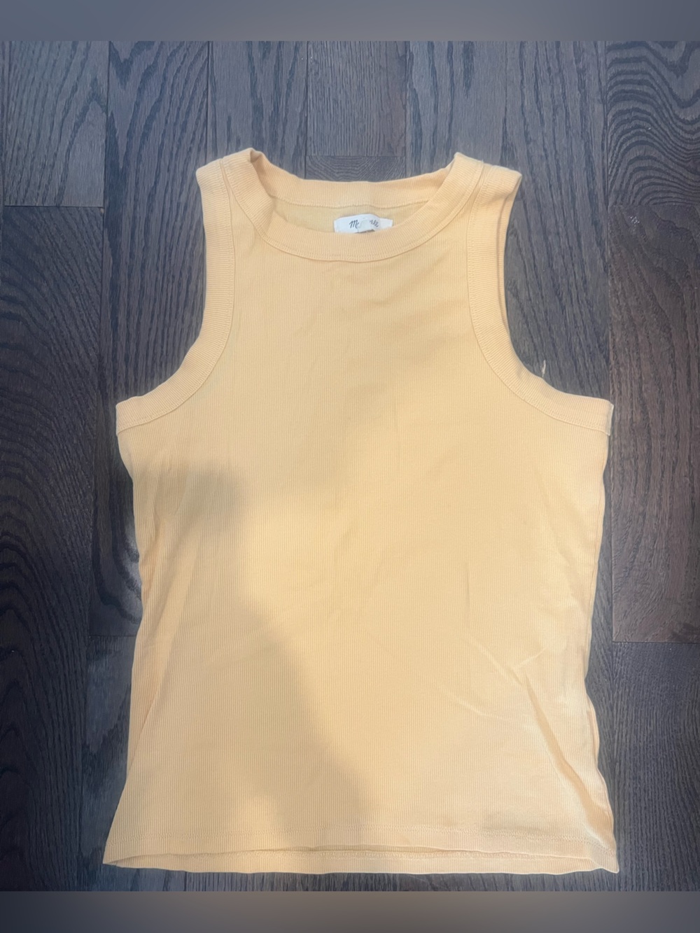 Ribbed Sleeveless  Tank Top in Pale Yellow